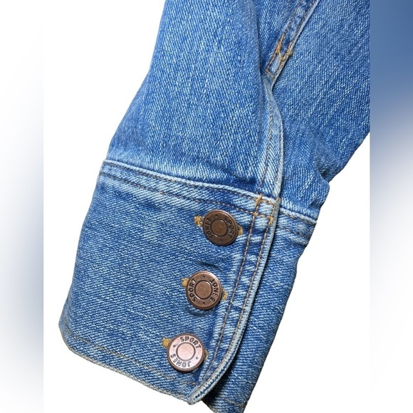 Vintage Jones Sport Jean Jacket with Beautiful Beadwork and Flat Front Pockets - Picture 7 of 8